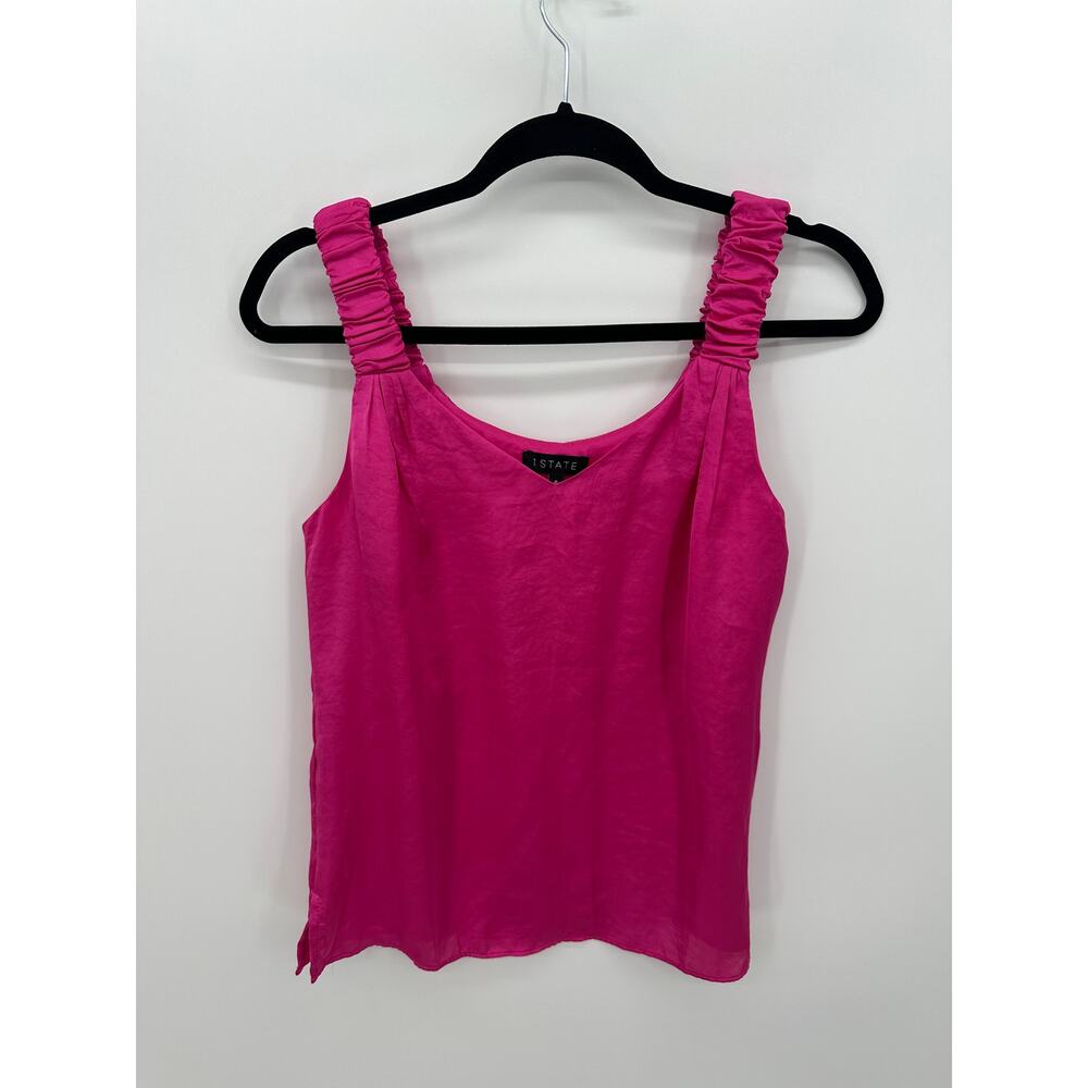1.‎ State Womens Barbie Pink Satin Tank Top Size Small Career Business Weekend